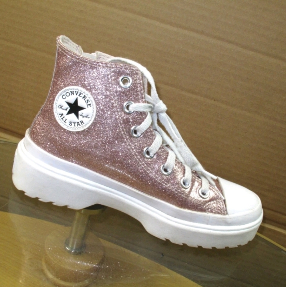 Converse Chuck Taylor All Star Move Platform Pink Sparkle Girls Size 4